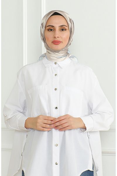 sefamerve Μπλε μπεζ Φουλάρι Karaca Rayon - 81071-04