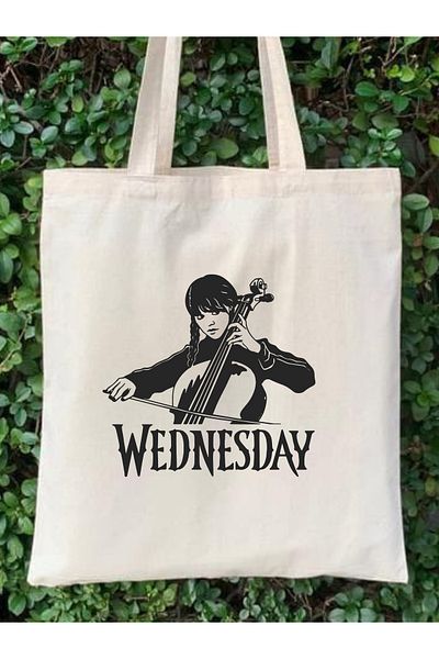 Cemira Wednesday Addams Violin Family Tote Bag Geantă de stofa
