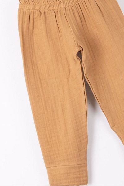 Bondilolly Pantaloni din muselină pentru bebeluși cu talie elastică 100% bumbac