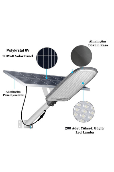 N&D Lighting Forlife 300watt Harici Panelli Güneş Enerjili Sabit Yanabilen Li...