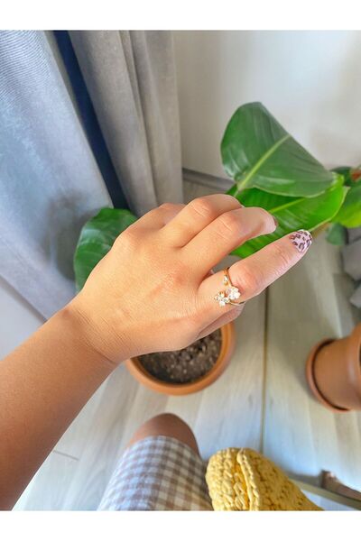 Nil Aksesuarları 2'li Çiçek Yüzük