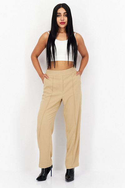 Tchibo Women Regular Fit Pain Dress Pants, Beige