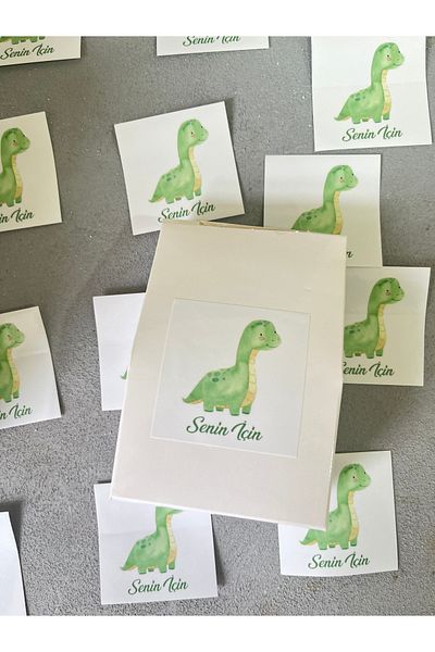 Meyofficial Adhesive Stickers with Dinosaur Your Writing 5*5 cm (30Pcs)