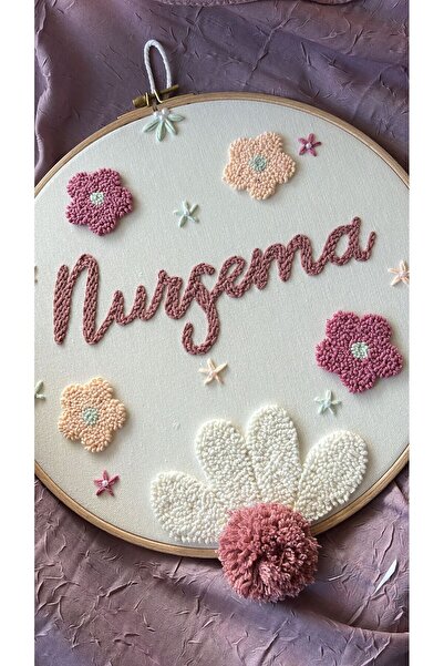 punch passion Bebek kapı süsü, hastane kapı süsü,  30 cm, punch nakışlı, isim...