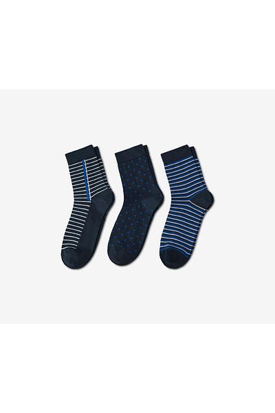 Tchibo Women Set of 3 Pairs Socks, Navy and Grey