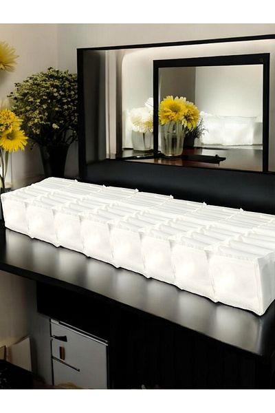 Balkan Room 8 Pieces White Accordion Type Medium 11 Compartment Drawer Organizer Closet Organizer Set 40X16X12 cm