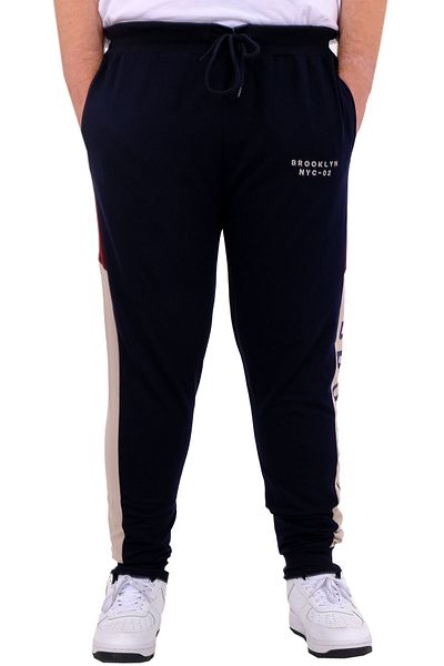 ModeXL BROOKLYN 24517 Navy - Mode XL Ανδρικό παντελόνι μεγάλου μεγέθους με Interlock Garnish