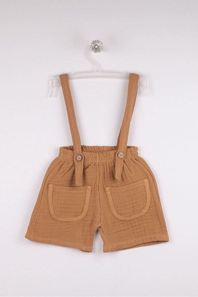 Bondilolly Baby Muslin Pocketed Strap Pants 100% Cotton