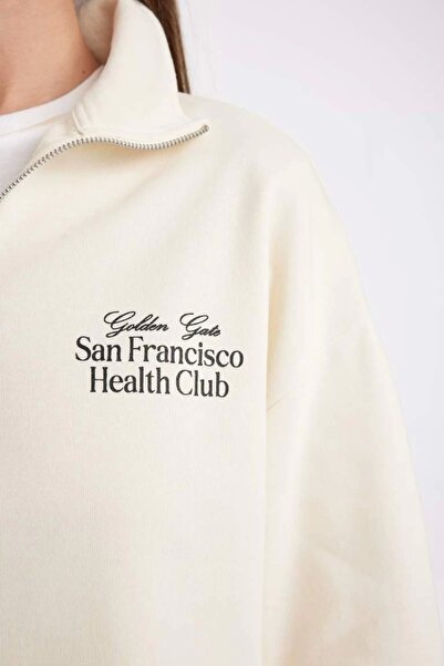 DeFacto D5298 Hanorac gros cu guler vertical cu jumătate de fermoar