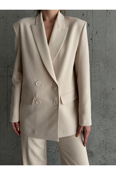 mydukkan.co Jachetă Merry Blazer de culoare piatră