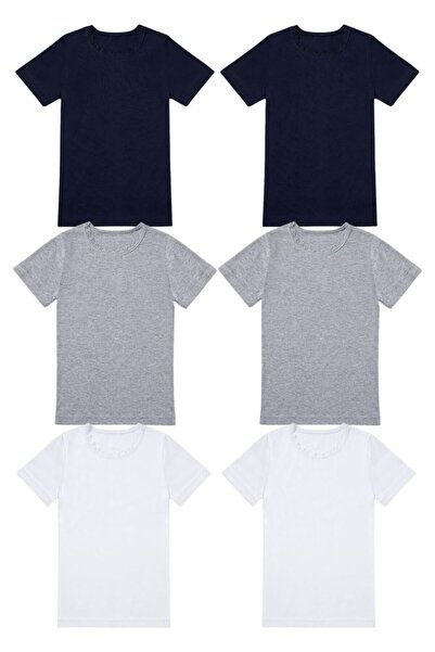 Bross Girl's 6-Piece 100% Cotton Crew Neck T-Shirt Set - 1132