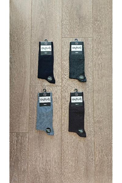 Aytuğ Ανδρικές κάλτσες Saac Winter Season Modal Socket - 4 ζευγάρια χρώματα (Γκρι-Αντιρακί-Καφέ-Μπλε)