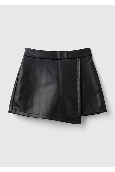 United Colors of Benetton Fusta neagră pentru fetiță, cu talie elastică în spate și pantaloni scurți în față