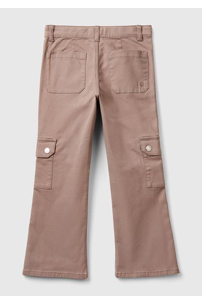 United Colors of Benetton Girl's embroidered logo detailed pocket detailed trousers