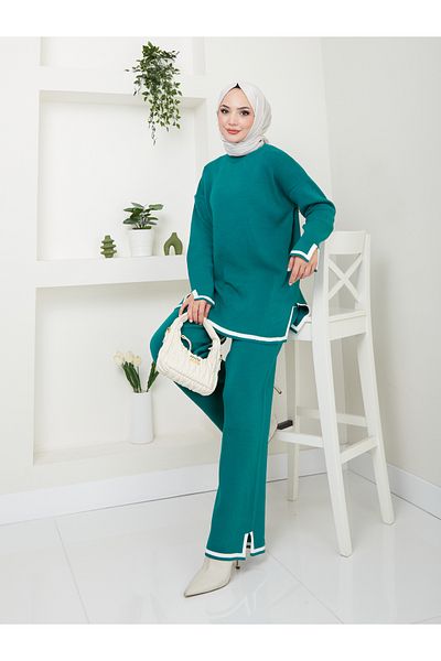 VOLT CLOTHİNG Women's Striped Pants Knitwear Set