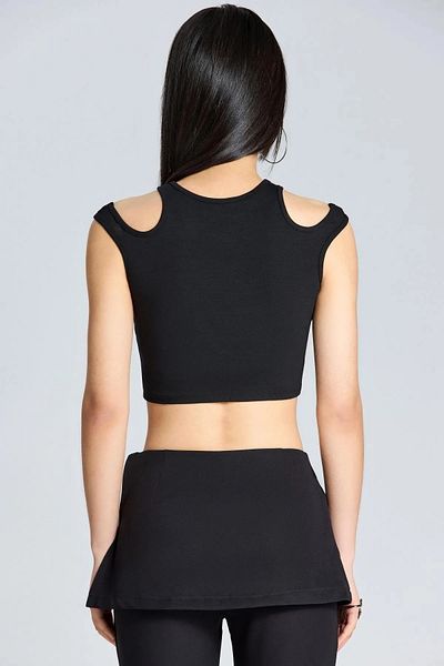 World Fashion Trends WFT2649 Crop negru cu umeri decoltat