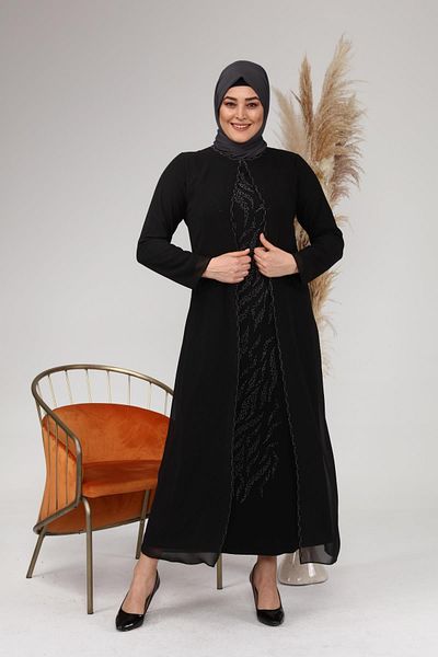 Ferace Women's Plus Size Embroidered and Patterned Evening Dress Suit