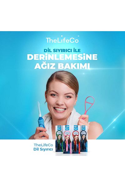 TheLifeCo Red Tongue Cleaner - Tongue Scraper