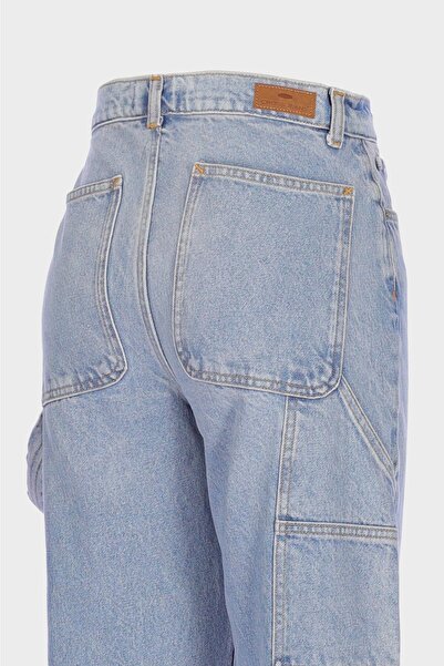 CROSS JEANS Diana Light Blue High Waist Cargo Pocket Patty Zippered Jean Trousers C 4517-114