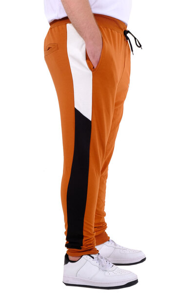 ModeXL BROOKLYN 24517 Cinnamon - Ανδρικό παντελόνι, μεγάλο μέγεθος, γαρνιτούρα Interlock