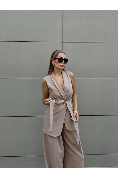 mydukkan.co Μπεζ Dora Blazer - Δεμένο στη μέση