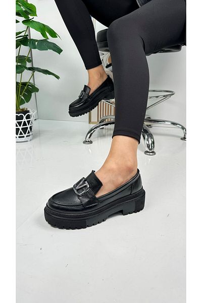 İmerShoes Ежедневни дамски мокасини, класически мокасини с дебела подметка и верижка, овални пръсти