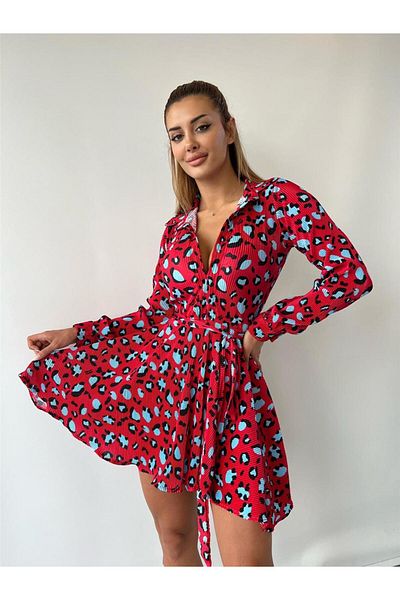 pink and pink Rochie plisata rosie