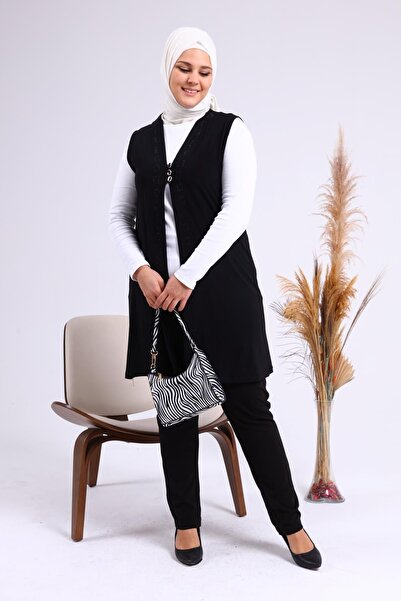 Ferace Women's Large Size Three-Button Lycra Vest