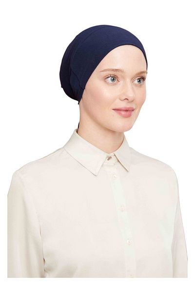 ihvanonline Navy Blue Non-Slip Hijab Bonnet - Elastic and Silicone