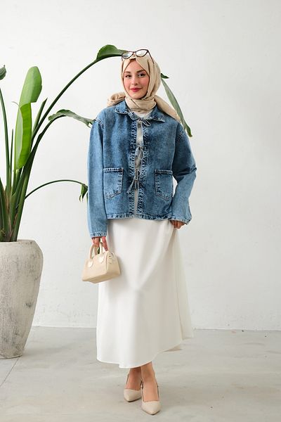 lurex moda Κοντό μπουφάν με κορδόνια
