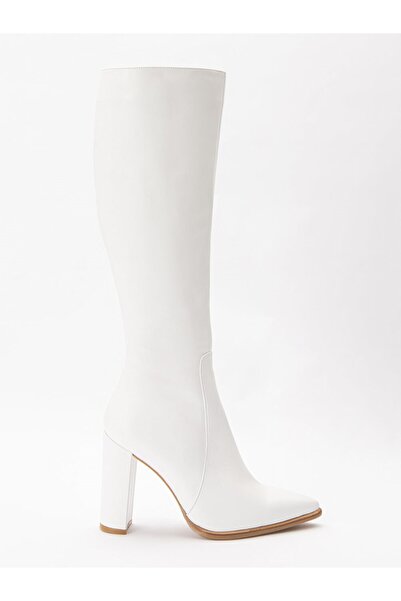Favgi Gio Beyaz Deri Çizme