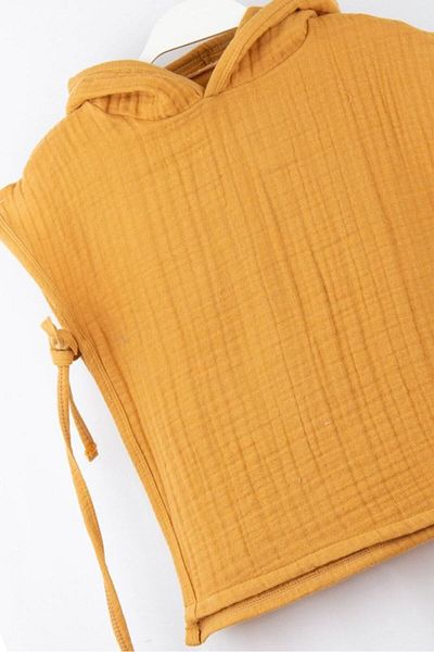 Bondilolly Baby Muslin Poncho Hooded Tie-Up 100% Cotton