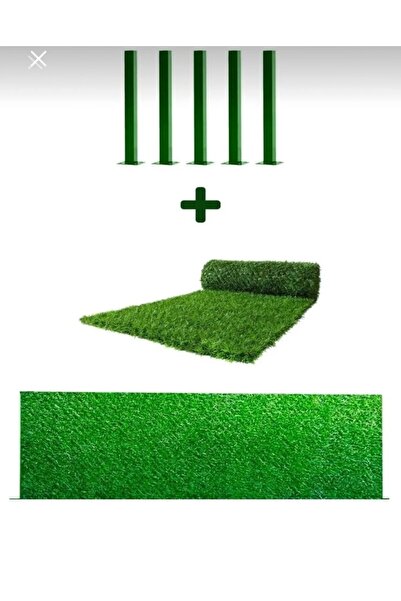 Hat Tel Çit 120 x 10 metre Çim çit bahçe çiti çimli çit - 5 Adet Direk ve apa...