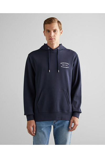 Gant Men's Navy Blue Regular Fit Hooded Logo Sweatshirt
