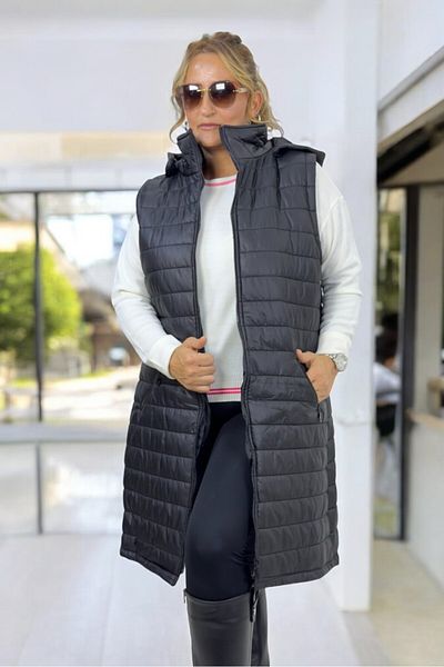 yagmurberen Removable Hooded Quilted Extra Large Size Sleveless Puffy Vest Jacket