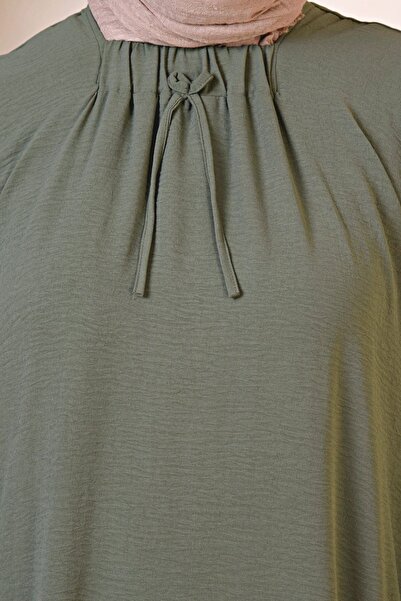 Ferace Viscose Plus Size Dress Large Size Women's Clothing Khaki