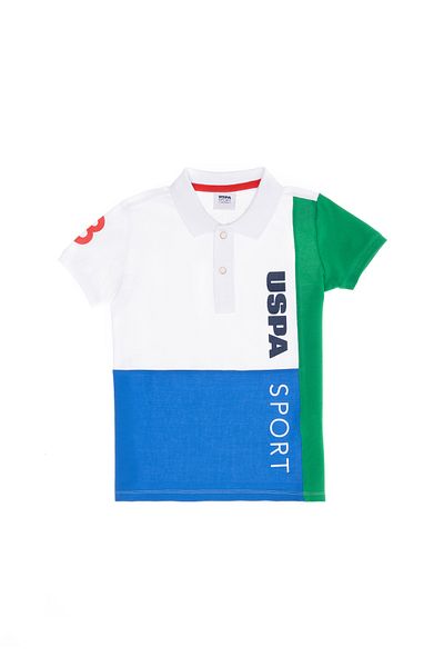 U.S. Polo Assn. Μπλουζάκι με λαιμόκοψη για αγόρι λευκό πόλο 50263342-VR013