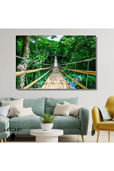 GAAGART Tekli Yatay Kanvas Duvar Tablosu Asma Köprü ve Doğa Manzarası