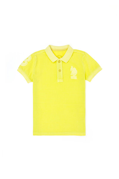 U.S. Polo Assn. Μπλουζάκι με κίτρινο γιακά νέον για αγόρι 50263477-VR168