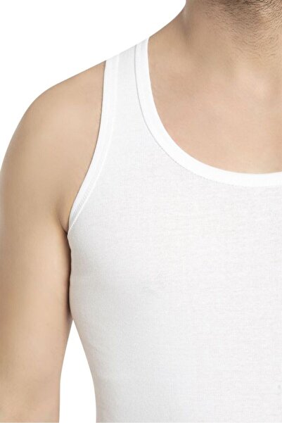 Bross Men's 100% Cotton 2-Pack Undershirt 1008 White