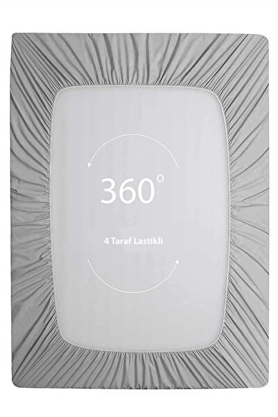 MonoHome Oeko-Tex ®   Certified 100% Cotton Fitted Sheet - 57 Wire Gray, Made from Duvet Cover Kumash