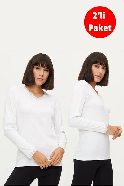 Bross Women's 100% Cotton 2-Piece Undershirt 1033