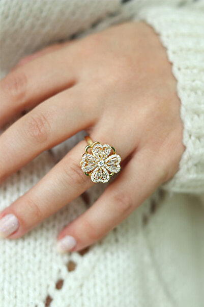 DHARMONYCO Çelik Dönen Ayarlanabilir Gold Stres Yüzüğü