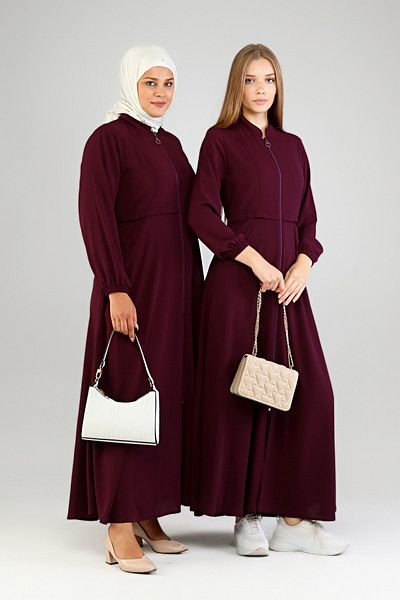 Ferace Hijab Plus Size Femei Seasonal Plum