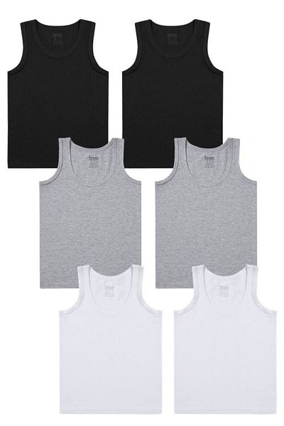Bross 6-piece Boy Undershirt - Cotton and Lycra, Model 2040