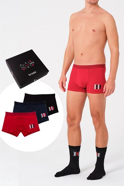 Bross Ανδρικό Boxer 3 Pack Boxed για την Ημέρα του Αγίου Βαλεντίνου
