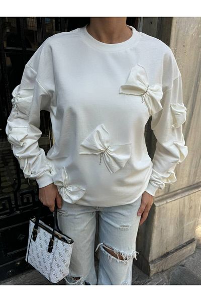 Borceelle Elegant Bow Detailed Sweatshirt