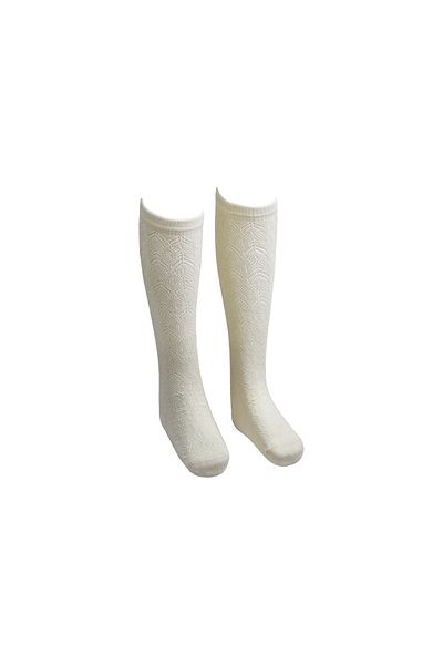 Bross Ecru Mesh Knee-Length Girl's Socks