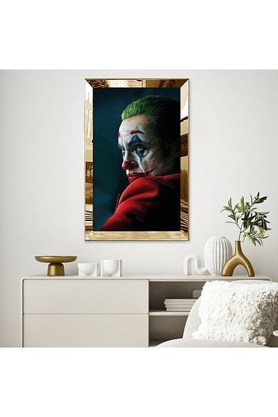 Zevahir Mobilya Dekorasyon Τραπέζι Joker Μονό MDF με χρυσό καθρέφτη από πλεξιγκλάς