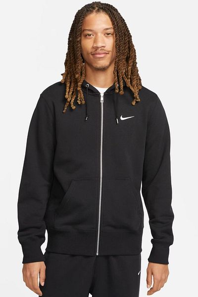 Nike Ασημί Full Zip Ανδρικό φούτερ με κουκούλα με φερμουάρ μαύρο